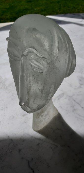 Hoofd - Modigliani tribute sculpture - Glas, Antiek en Kunst, Antiek | Glas en Kristal