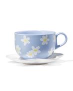 HEMA Kop en schotel 180ml bloem lila van €6.59 voor €4 sale, Huis en Inrichting, Keuken | Servies, Verzenden, Nieuw