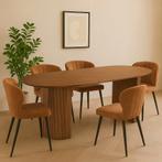 Mangohouten Eettafel Maeve 220x100 cm Walnoot, Huis en Inrichting, Tafels | Eettafels, Verzenden, Nieuw, Industriële meubels, Overige vormen