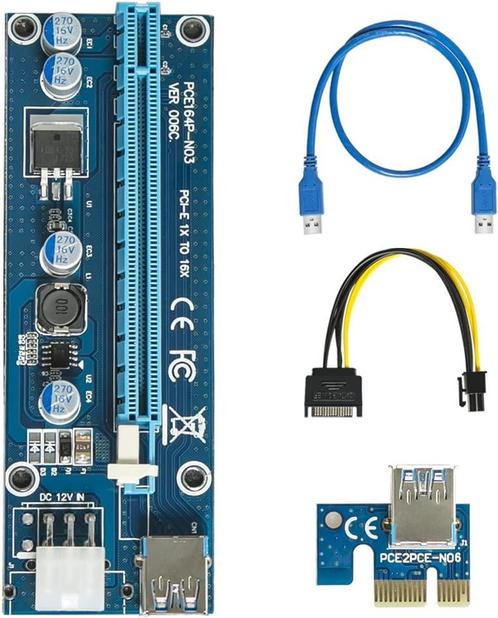6-pins aangedreven PCI-E PCI Express Riser - VER 006C - 1X, Verzamelen, Ansichtkaarten | Themakaarten, Verzenden