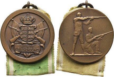 Bronze Wuerttemberg Wilhelm Ii 1891-1918, Postzegels en Munten, Penningen en Medailles, Verzenden