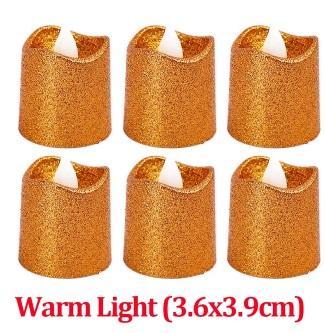 Actie led minikaarsje koper oranje glitter  per stuk! mooi, Hobby en Vrije tijd, Knutselen, Nieuw, Ophalen of Verzenden