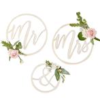 Bruiloft Hangdecoratie Mr&Mrs Hout 3st, Verzenden, Nieuw