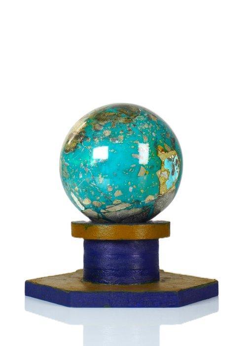 Zeldzame formatie - Turquoise kristallen bol – Echt, Verzamelen, Mineralen en Fossielen