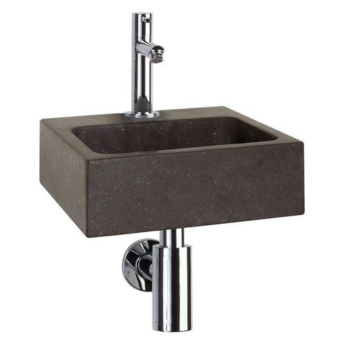 Differnz Fonteinset Square 28x27x9 cm Natuursteen Zwart, Doe-het-zelf en Verbouw, Sanitair, Overige typen, Nieuw, Chroom, Ophalen of Verzenden