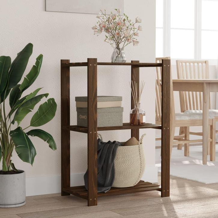 vidaXL Opbergrek 3-laags 60x38x90 cm massief grenenhout, Huis en Inrichting, Kasten | Stellingkasten, Nieuw, Verzenden