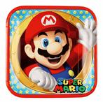 Super Mario Borden Vierkant 23cm 8st, Nieuw, Verzenden