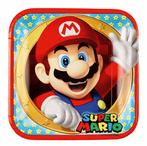 Super Mario Borden Vierkant 23cm 8st, Hobby en Vrije tijd, Feestartikelen, Verzenden, Nieuw