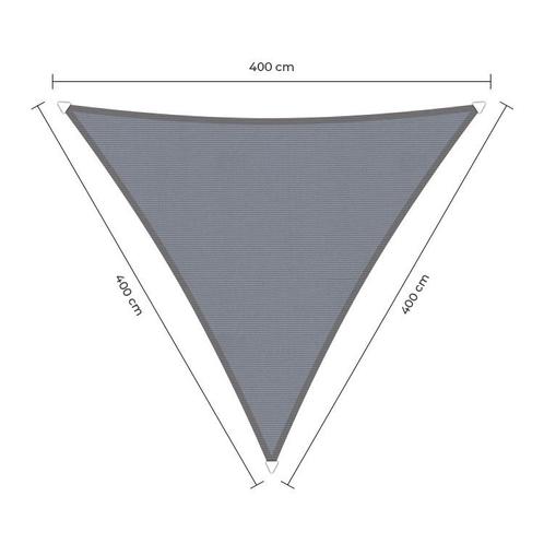 Driehoek schaduwdoek - Grijs - Waterdicht - 4,0 x 4,0 x 4,0, Tuin en Terras, Schaduwdoeken, Ophalen of Verzenden