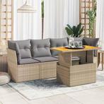 vidaXL 5-delige Loungeset met kussens poly rattan beige, Verzenden, Nieuw, Rotan, Loungeset