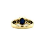 Gouden ring met diamant en saffier 18 krt, Sieraden, Tassen en Uiterlijk, Ringen, Nieuw, Ophalen of Verzenden