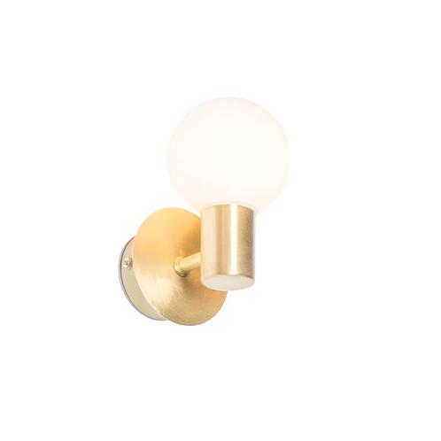Moderne wandlamp goud IP44 - Cederic Up, Huis en Inrichting, Lampen | Wandlampen, Nieuw, Overige materialen