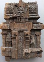 Fragment van de tempel - Hout (Teak) - India - 18e - 19e, Antiek en Kunst