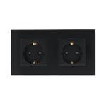 Rome Smart Touch zwart-glas dubbel LED stopcontact, Ophalen of Verzenden, Nieuw