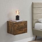 Zwevend Nachtkastje - 40 x 29 x 30 cm - Houtkleur - 2 Lades, Huis en Inrichting, Slaapkamer | Nachtkastjes, Verzenden, Nieuw