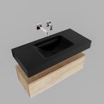 Badkamermeubel AQS Ibiza 100 cm Washed Oak Solid Surface, Ophalen of Verzenden, Nieuw