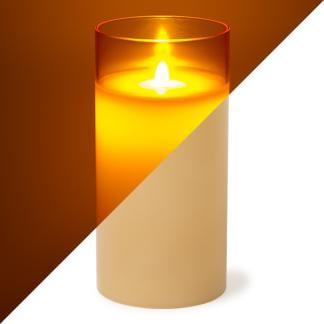 Led kaars | 15 cm | PEHA (In glas, Timer, Amber), Huis en Inrichting, Woonaccessoires | Kandelaars en Kaarsen, Nieuw, Verzenden