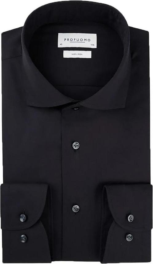 Profuomo Strijkvrij Overhemd Zwart maat 43 Heren, Kleding | Heren, Overhemden, Zwart, Nieuw, Verzenden