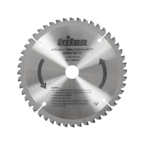 Triton Invalcirkelzaagblad - Ø 165 mm - 48 tands - Hardme.., Doe-het-zelf en Verbouw, Gereedschap | Zaagmachines, Nieuw, Ophalen of Verzenden