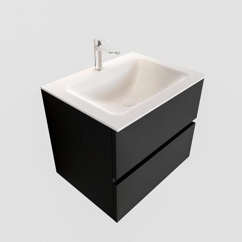 Badkamermeubel Solid Surface AQS Oslo 60x45 cm Mat Zwart, Doe-het-zelf en Verbouw, Sanitair, Ophalen of Verzenden