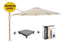 Challenger T2 premium Ø350 cm teak champagne met 120 KG, Tuin en Terras, Ophalen of Verzenden, Nieuw