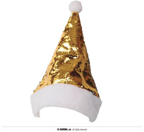 Kerstmuts Pailletten Goud/Zilver, Kleding | Dames, Carnavalskleding en Feestkleding, Nieuw, Ophalen of Verzenden