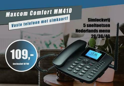 Maxcom MM41D telefoon op simkaart + 5 snelkiesnummers!, Telecommunicatie, Overige Telecommunicatie, Nieuw, Ophalen of Verzenden