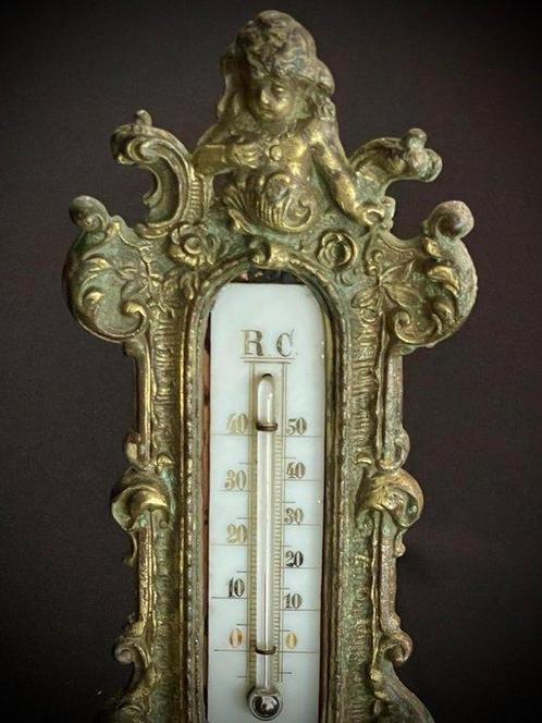 Thermometer - Gepatineerd brons, Verguld brons - Thermometer, Antiek en Kunst, Antiek | Overige Antiek