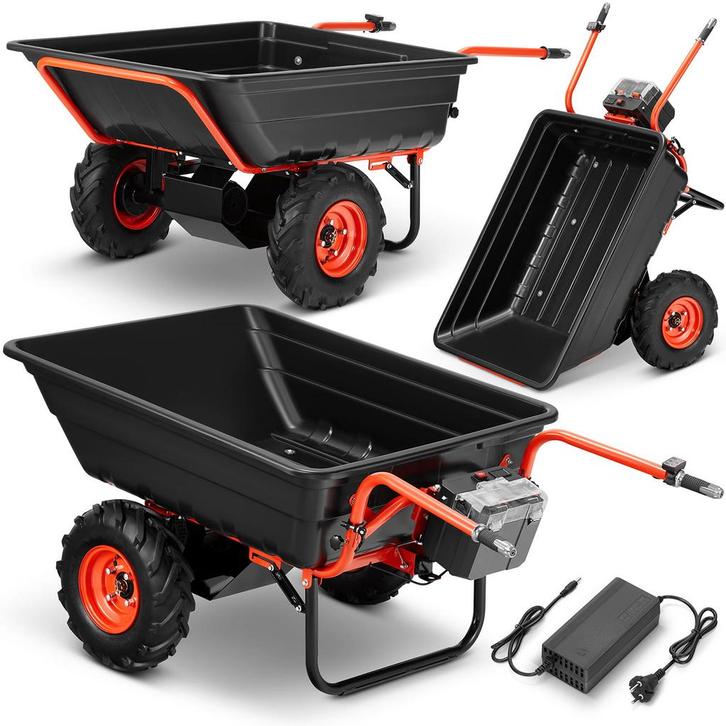 Elektrische kruiwagen - 300L - 300 kg hefvermogen - zwart, Tuin en Terras, Kruiwagens, Nieuw, Ophalen of Verzenden