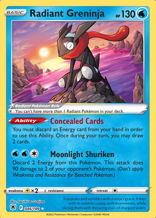 Radiant Greninja 046/189 Astral Radiance, Hobby en Vrije tijd, Verzamelkaartspellen | Pokémon, Losse kaart, Nieuw, Foil, Ophalen of Verzenden