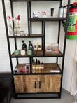 Industriële kast mangohout boekenkast wandkast opbergkast