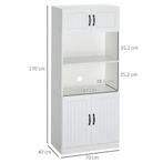 TRUUSK Keukenkast Keukenbuffet Hoge Kast - 2 Planken - 2 Kas, Verzenden, Nieuw