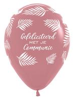 Ballonnen Gefeliciteerd Met Je Communie Palms Rosewood 30cm, Hobby en Vrije tijd, Feestartikelen, Nieuw, Verzenden