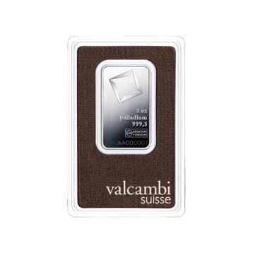 1 troy ounce palladium baar Valcambi beschikbaar voor biedingen