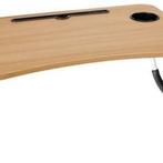 Laptoptafel inklapbaar met beker en tablethouder - lichtbrui, Verzenden, Nieuw