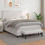 vidaXL Boxspring met matras kunstleer wit 140x200 cm, Overige materialen, Verzenden, Wit, 140 cm