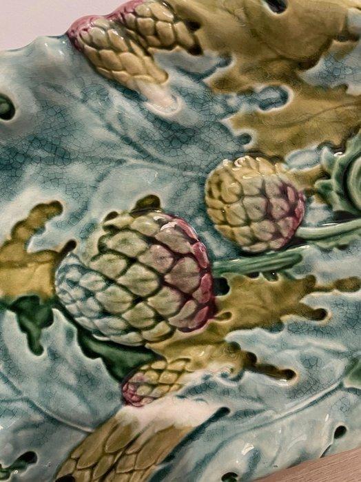 Schotel - Artichauts - Keramiek - Plat barbotine Majolica, Antiek en Kunst, Antiek | Glas en Kristal