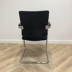 Tweedehands vergaderstoel, zwarte stoffering - chroom, Huis en Inrichting, Stoelen, Gebruikt, Zwart, Ophalen of Verzenden, Eén