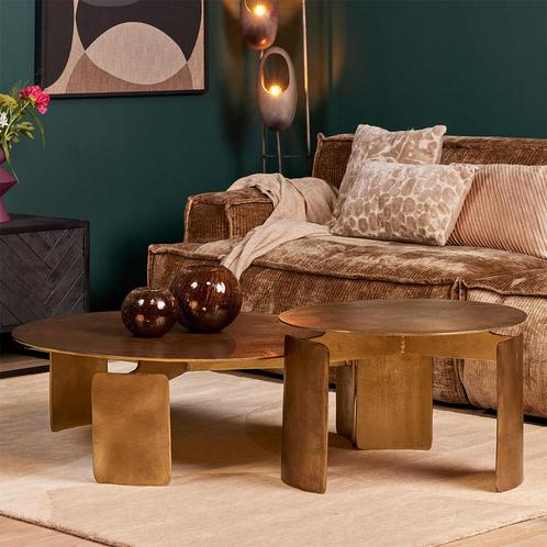 *WOONWINKEL* Starfurn Darwin Ronde Salontafel Goud Aluminium, Huis en Inrichting, Tafels | Salontafels, Nieuw, Verzenden