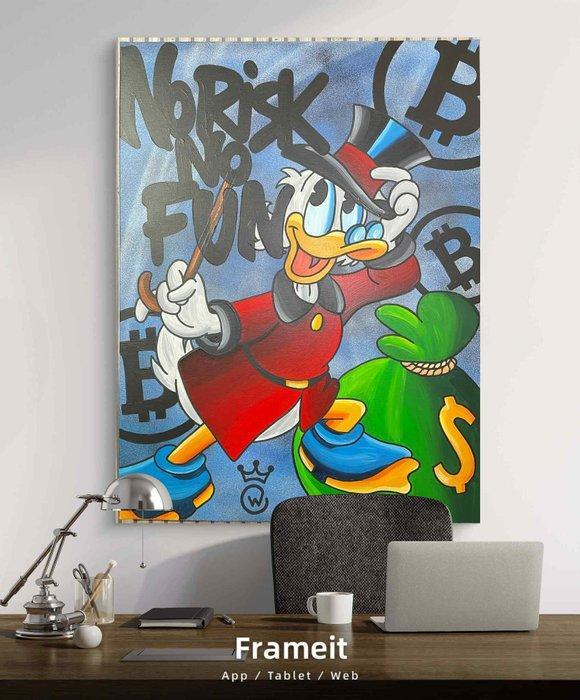 Xavier Van Walsem (1980) - Scrooge mcduck No risk no fun, Antiek en Kunst, Kunst | Schilderijen | Modern