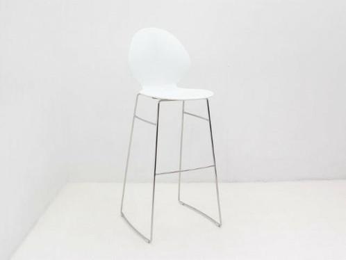 Barkruk Calligaris Basil - wit - slede chroom, Zakelijke goederen, Kantoor en Winkelinrichting | Kantoormeubilair en Inrichting