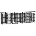 vidaXL Hondenkennel met dak 12,9 m² staal, Dieren en Toebehoren, Verzenden, Nieuw