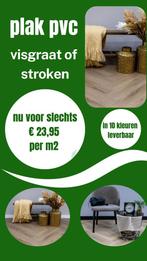 “Plak-PVC in 10 kleuren -Visgraat of stroken, €23,95 per m²”, Huis en Inrichting, Nieuw, 75 m² of meer