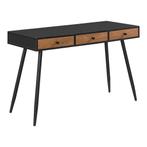 Bureau Tumba met lades 115x48x75 cm houtkleurig en zwart, Huis en Inrichting, Bureaus, Verzenden, Nieuw