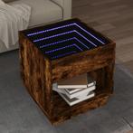 vidaXL Salontafel met Infinity LED 50x50x50 cm gerookt, 50 tot 100 cm, 50 tot 75 cm, Verzenden, Nieuw