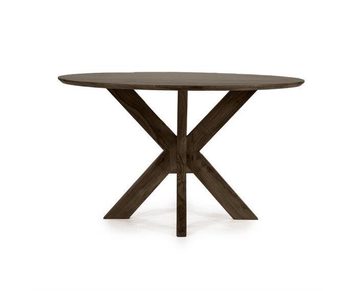 Eettafel Nikki Rond Mangohout Ø130 cm - Bruin | Eleonora, Huis en Inrichting, Tafels | Eettafels, Nieuw, Ophalen of Verzenden