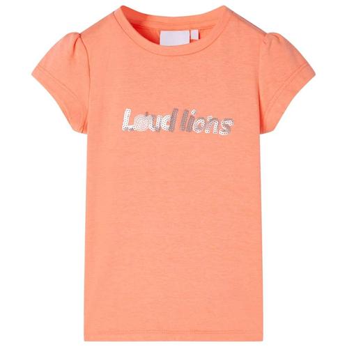 vidaXL Kindershirt met kapmouwen 116 neonoranje, Kinderen en Baby's, Kinderkleding | Overige, Nieuw, Verzenden