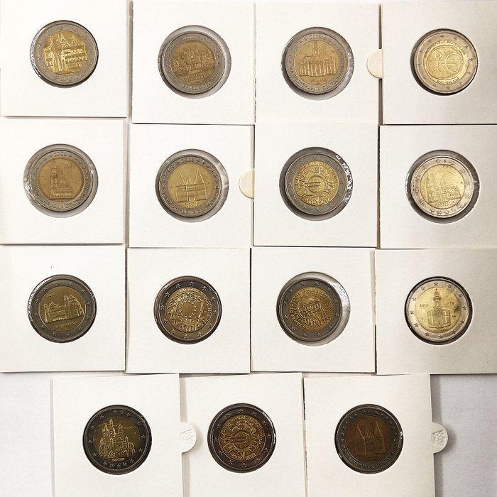 Duitsland. 2 Euro 2006/2015, 15 x Circulating Commemorative, Postzegels en Munten, Munten | Europa | Euromunten