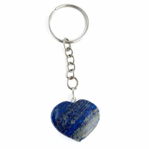 Edelsteen Sleutelhanger Lapis Lazuli Hart  (25 mm), Sieraden, Tassen en Uiterlijk, Edelstenen, Nieuw, Verzenden