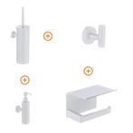 Toilet accessoires set Mat wit design met zeepdispenser, Verzenden, Nieuw